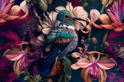 Peinture colorée de colibri