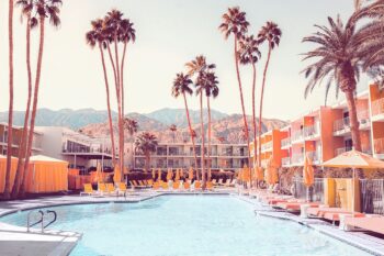 Arte de pared de la piscina retro