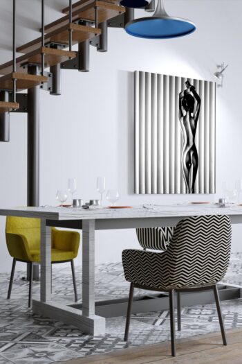 Stijlvol zwart wit naakt schilderij
